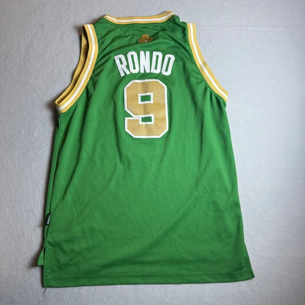 Adidas Boston Celtics Rajon Rondo 9 St Patricks Day Jersey Green Youth Large - Picture 3 of 5